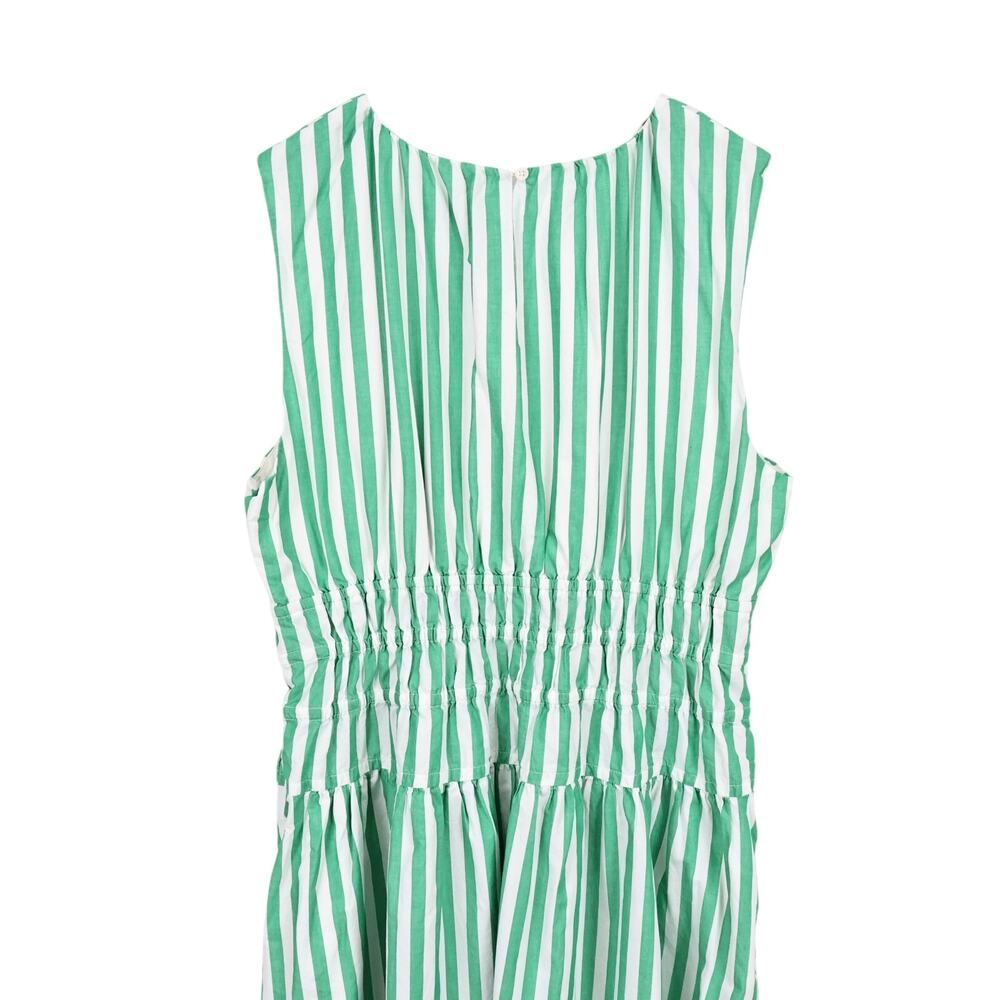 J.Crew Hyacinth Dress Striped Cotton Poplin Bright Clover Green Size Large - Picture 5 of 8